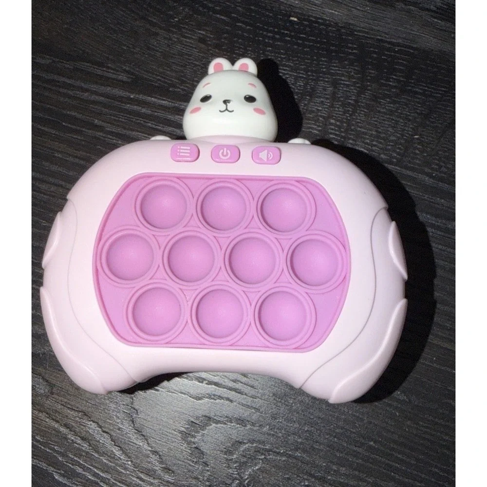 Light Up Pop It Pro Fast Push Puzzle Handheld Game Sensory Toy Pink Bunny Gift